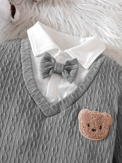 Fashionable & Warm Polo Neck Romper for Baby