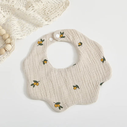 Soft Cotton Petal Print Baby Feeding Bibs