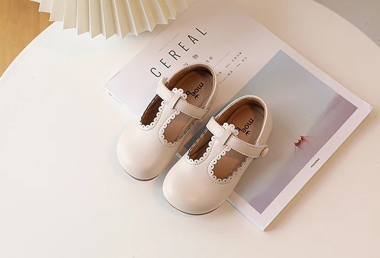 Princess T-Strap Leather Flats: Sweet Retro Dress Shoes