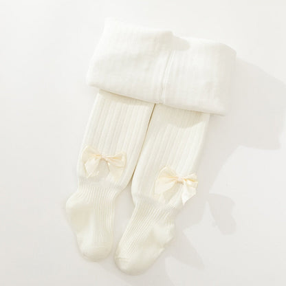 Tights Cute Bowknot Cotton Pantyhose For Girls