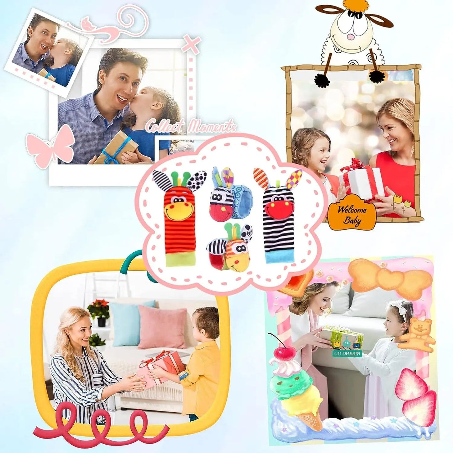 Infant Wrist Rattle Socks: Early Educational Sensory Toy