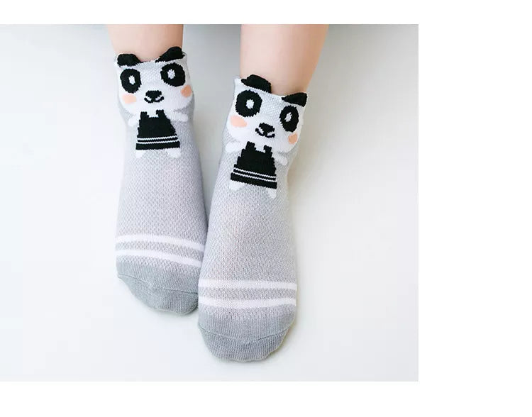 5 Pairs Infant Baby Socks (Newborn-2Y) - Cotton Mesh, Cute & Comfy
