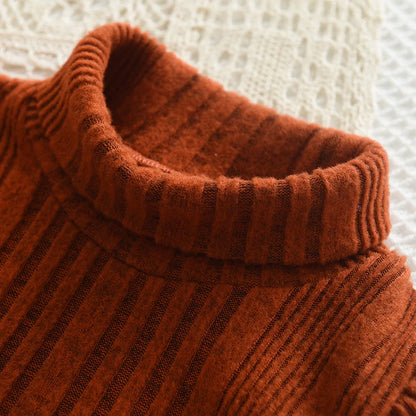 Chic High Neck Woolen Dress - Autumn/Winter Collection for Girls