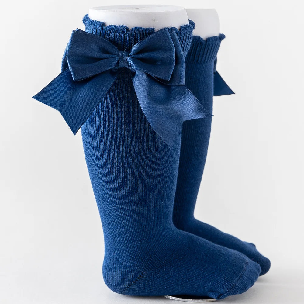 Kids Knee High Socks with Big Bow (Newborn-7 Years)