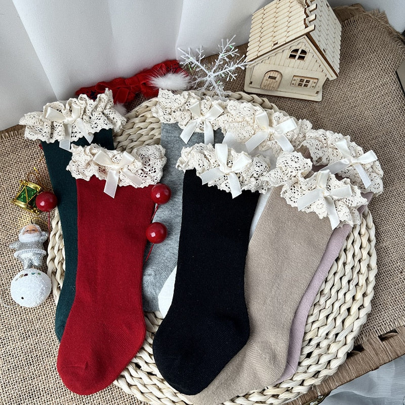 Knee High Lace  Ruffle Long Sock