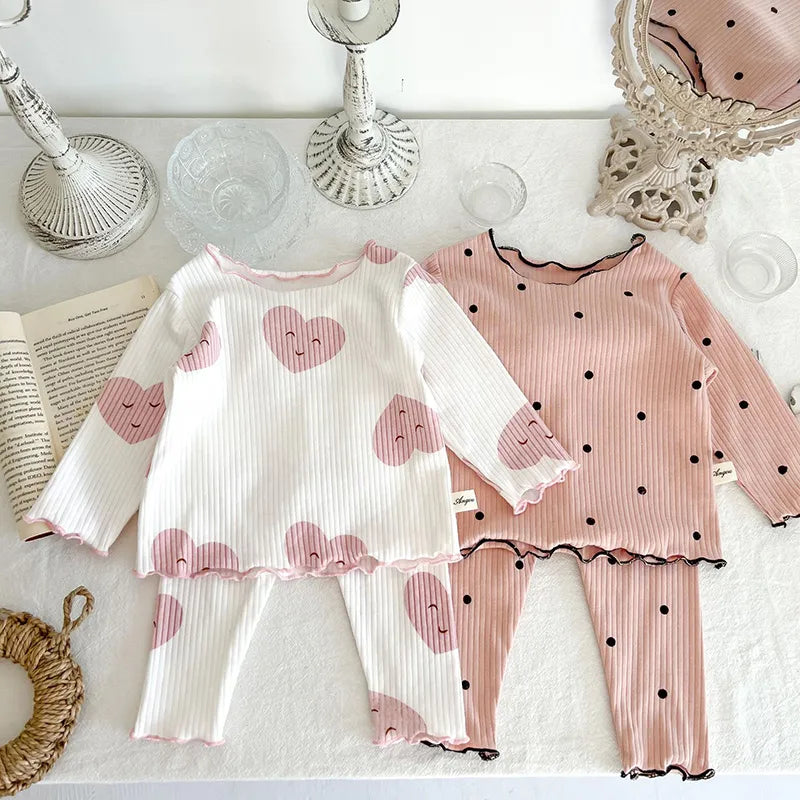 Spring Baby Dot Print Sleeper Set - Infant Indoor Wear