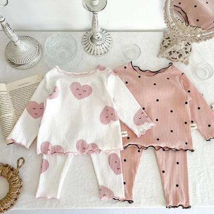 Spring Baby Dot Print Sleeper Set - Infant Indoor Wear