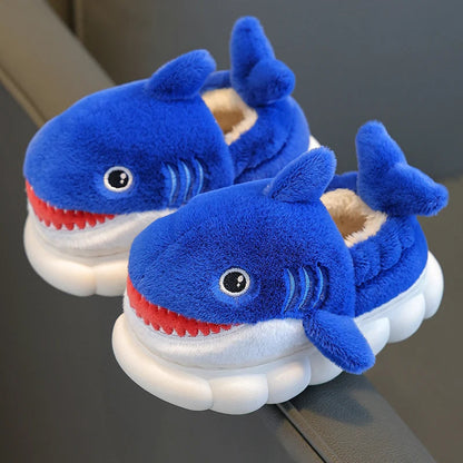 Cartoon Shark Cotton Slippers - Warm and Non-slip for Kids (Winter Edition)