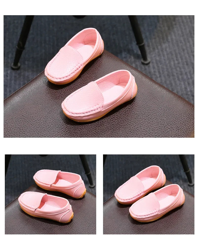 Kids' PU Leather Slip-On Moccasin Loafers