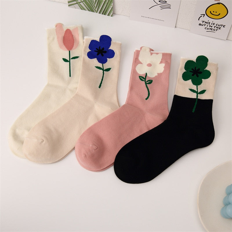Casual Female Cute Floral Socks