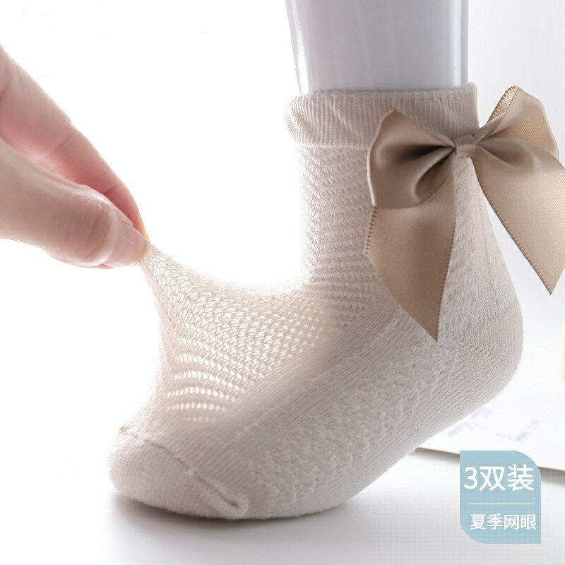 Set Socks Of  Mesh Thin Bow For Girls