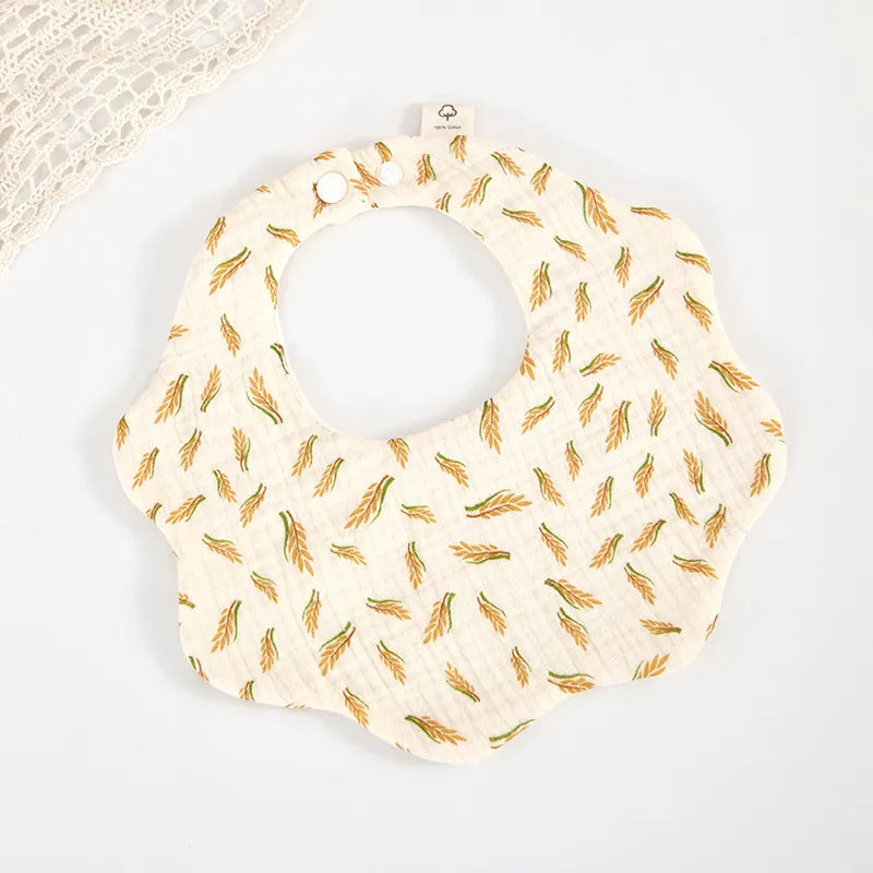 Soft Cotton Petal Print Baby Feeding Bibs