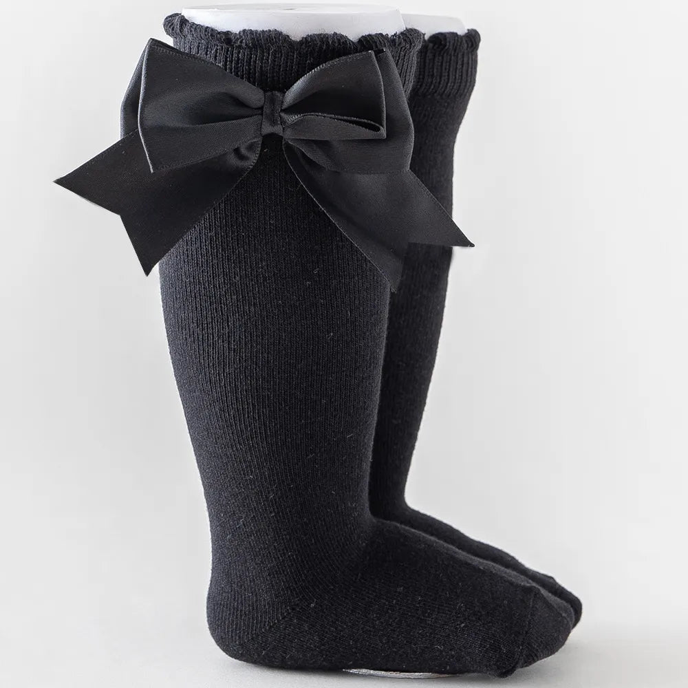 Kids Knee High Socks with Big Bow (Newborn-7 Years)