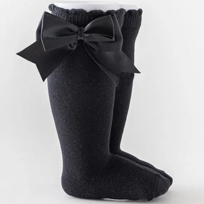 Kids Knee High Socks with Big Bow (Newborn-7 Years)