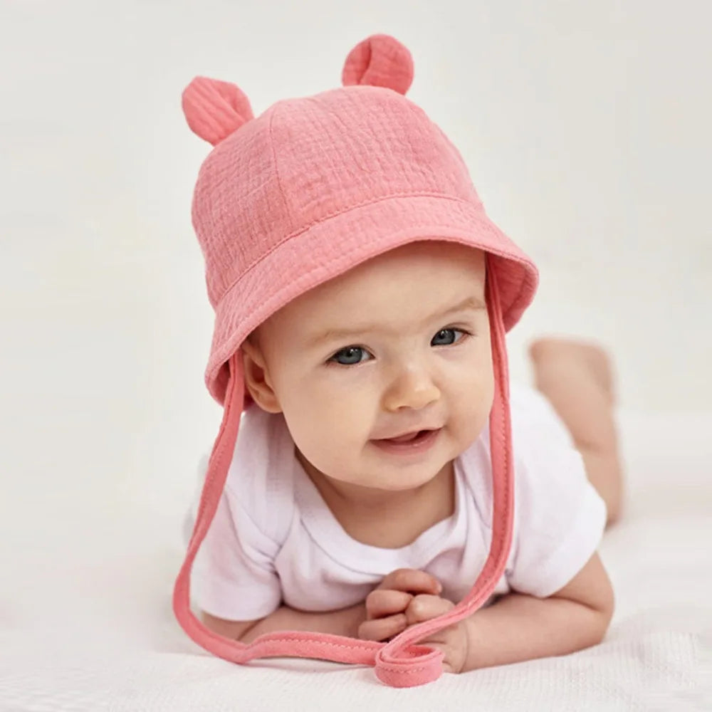 Muslin Baby Sun Hat: Cotton Bucket Hat for Girls and Boys