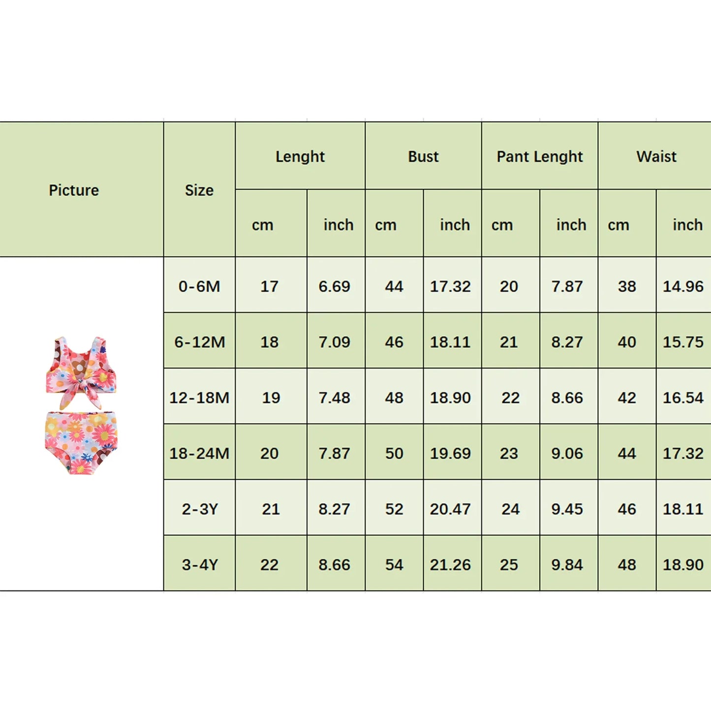 Summer Toddler Floral Print Swimsuit: 2-Piece Beach Swimwear