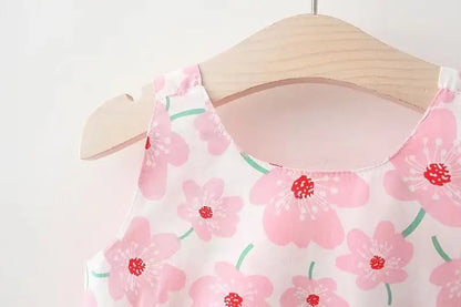 Sweet Summer Bow Floral Dress Set for Girls (3months-3 years)