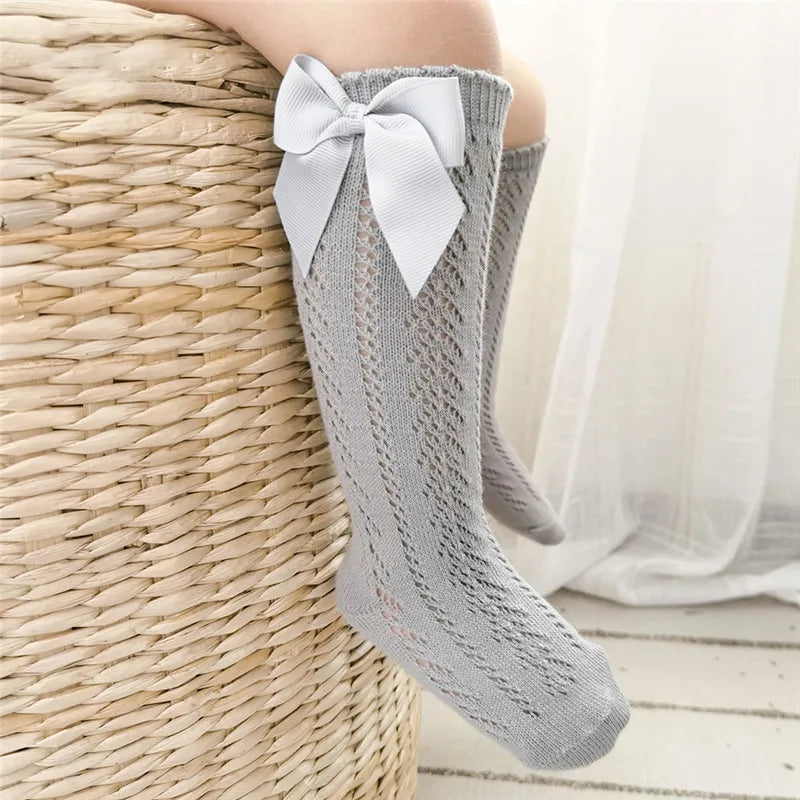 Kids Knee High Socks with Bow (Newborn-7 Years)