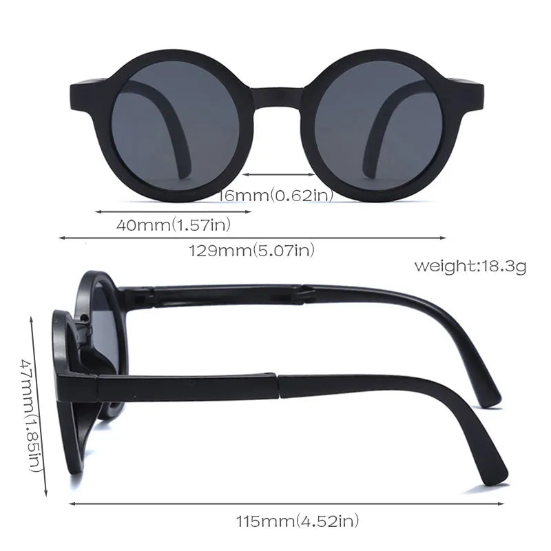 Retro Foldable Round Sunglasses for Baby