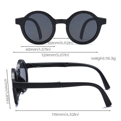 Retro Foldable Round Sunglasses for Baby