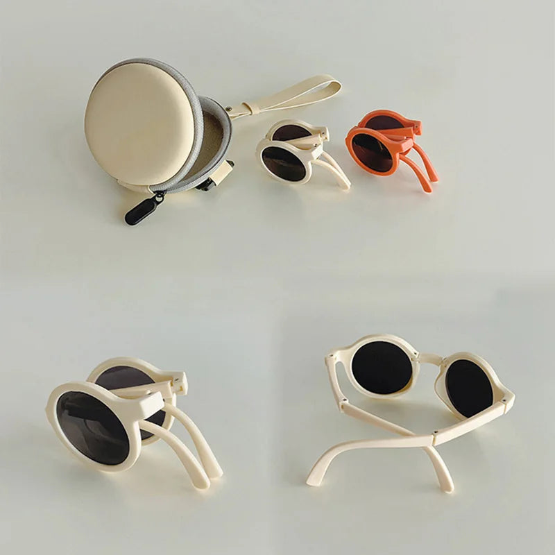 Retro Foldable Round Sunglasses for Baby