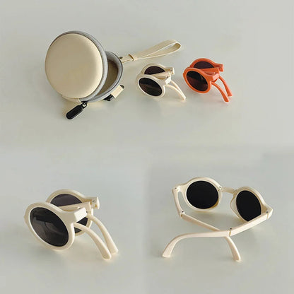 Retro Foldable Round Sunglasses for Baby