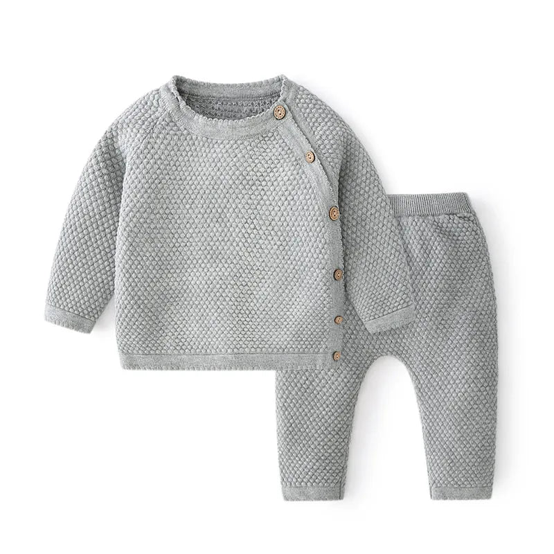 Knitted Pajama Set for Baby - Cozy cotton clothes set