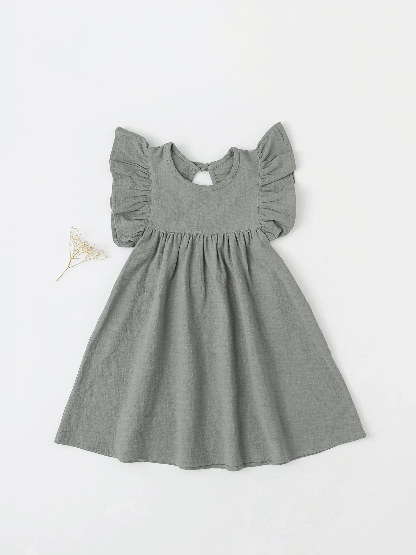 Baby Girls' Tie-back Overall Dress: Cotton Summer Casual Wear
