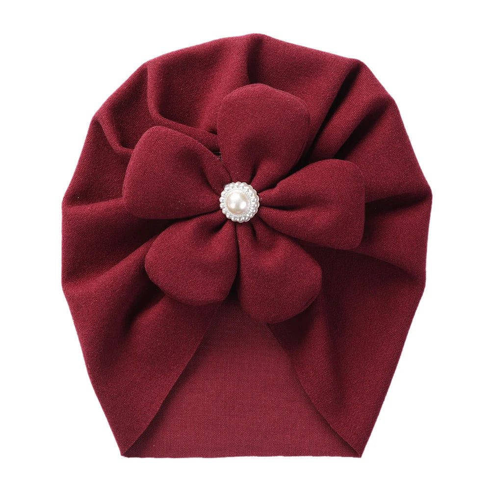 Pearl Turban Baby Hat: Elegant Headwear for Newborns