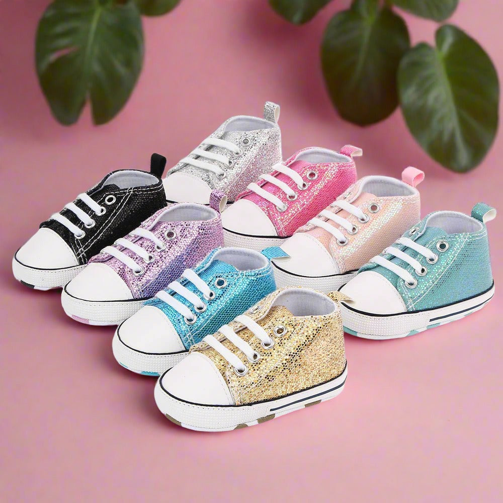 Baby Sequined Canvas Shoes - Stylish Casual First Walking Shoes