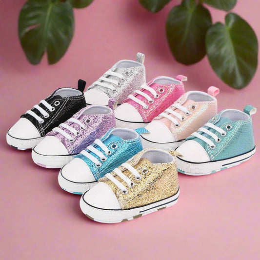Baby Sequined Canvas Shoes - Stylish Casual First Walking Shoes