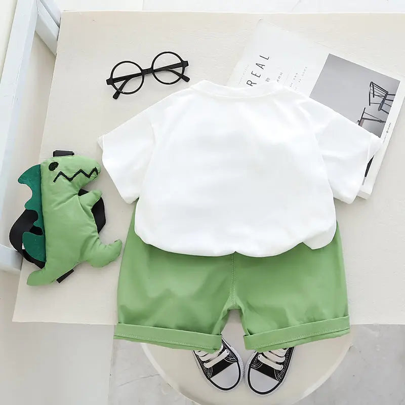 Summer Casual Dinosaur Baby Boy Outfit Set