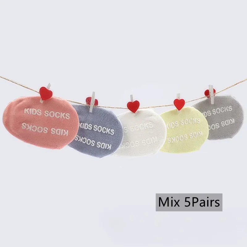 Fashion Children's Invisible Boat Socks - 5 Pairs