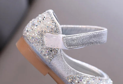 Rhinestone Leather Princess Shoes - Girls' Spring