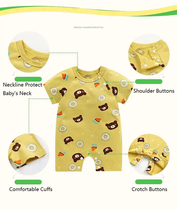 Short-sleeved Jumpsuit for Babies from 3M-24m