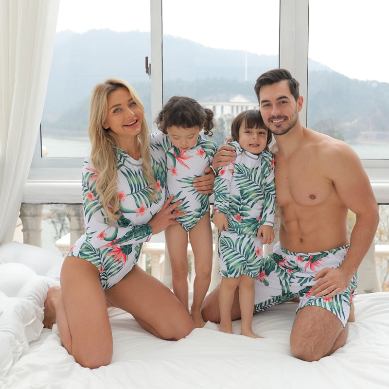 Summer Mother Father Kids Matching Swimwear