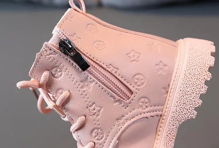 Autumn/Winter Plush Kids Boots: Fashionable & Warm