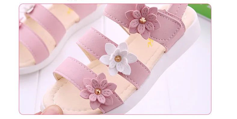 Girl's Summer Floral Sandals - Princess Fashion