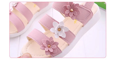 Girl's Summer Floral Sandals - Princess Fashion