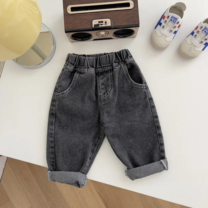 Baby Solid Jeans - Casual, Soft Denim Pants for Boys and Girls