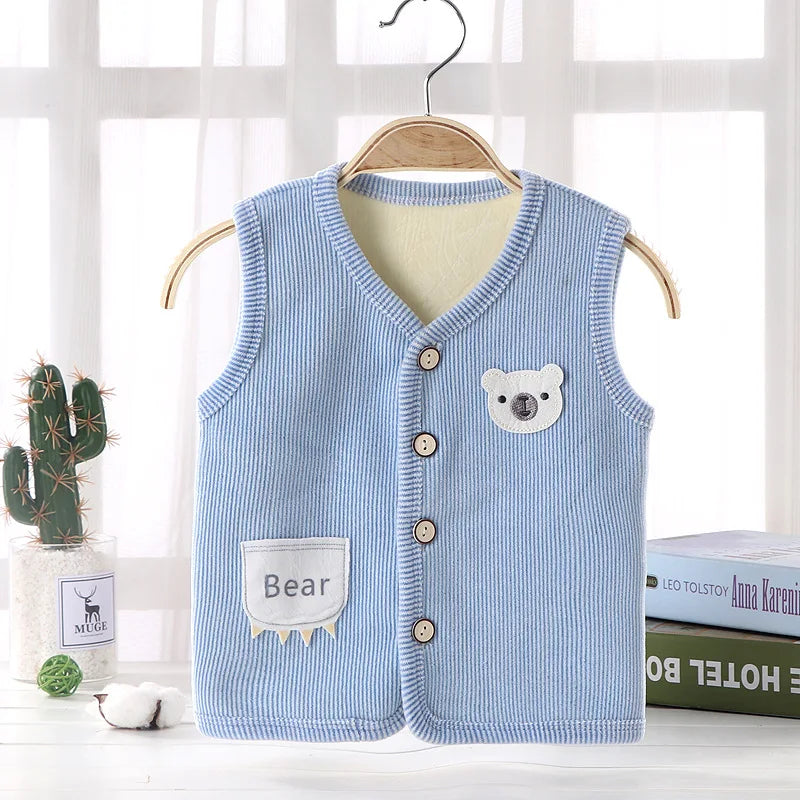 Kids Thicken Velvet-Lined Waistcoat