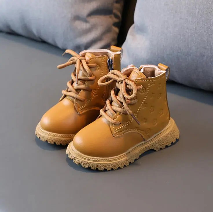 Autumn/Winter Plush Kids Boots: Fashionable & Warm