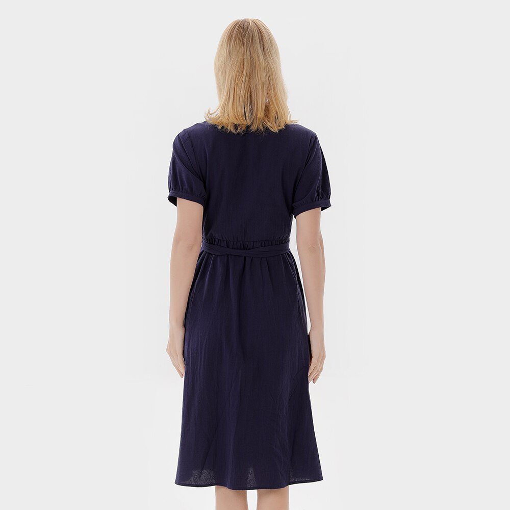 Cotton Dress Turn-down Collar Shirt Family Matching Outfits