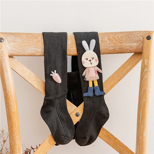 Pantyhose of Knitted Cartoon Rabbit Kids Girls Tight