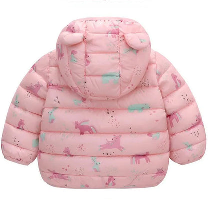 Baby Cartoon Bear Zipper Jackets: Autumn/Winter Hooded Coats