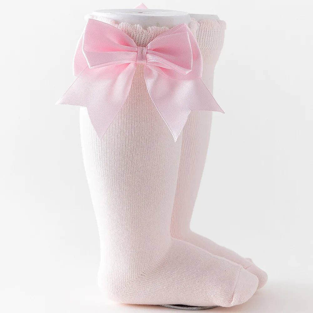 Kids Knee High Socks with Big Bow (Newborn-7 Years)