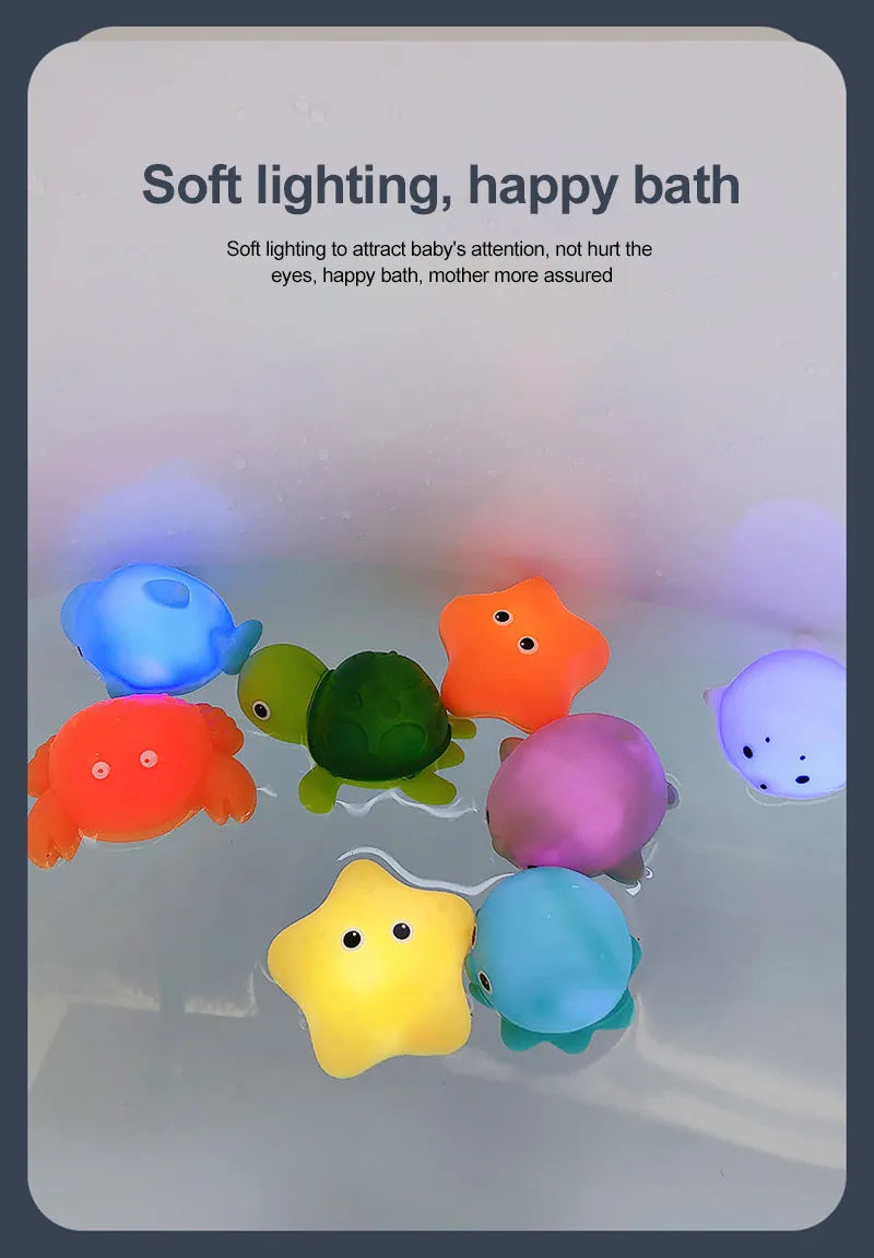 LED Light-Up Cute Animals Bath Toy for Kids