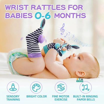 Infant Wrist Rattle Socks: Early Educational Sensory Toy