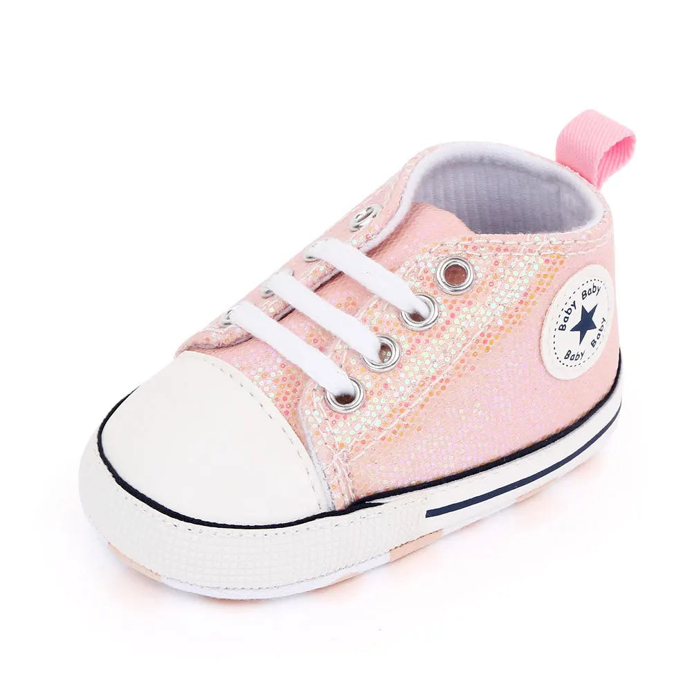 Baby Sequined Canvas Shoes - Stylish Casual First Walking Shoes