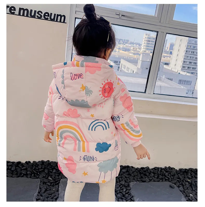 New Kids' Winter Hooded Jacket - Cotton Warm Outerwear (2-7 Years)